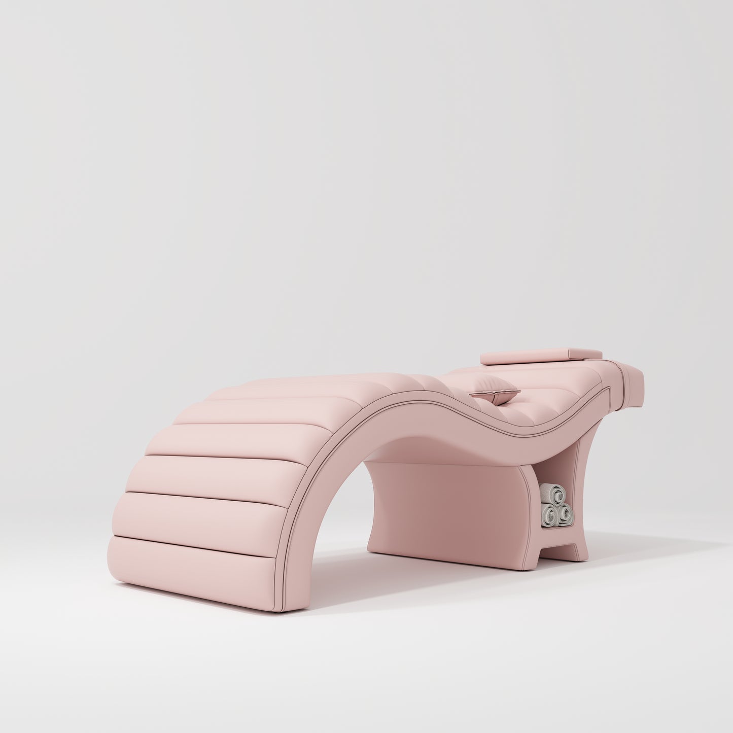 Amèlie Beauty Bed in Plush Pink – Arched Salon Bed with Leather Upholstery