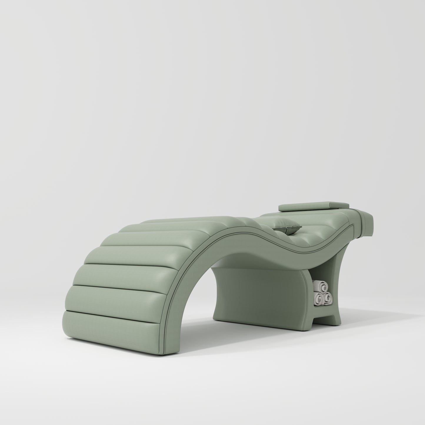 Amèlie Beauty Bed in Soft Sage – Premium Leather Salon Bed